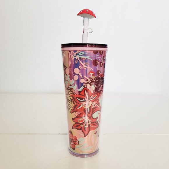 Starbucks Enchanted Forest Mushroom Venti Cold Tumbler 24 oz with Straw Topper - Picture 2 of 6